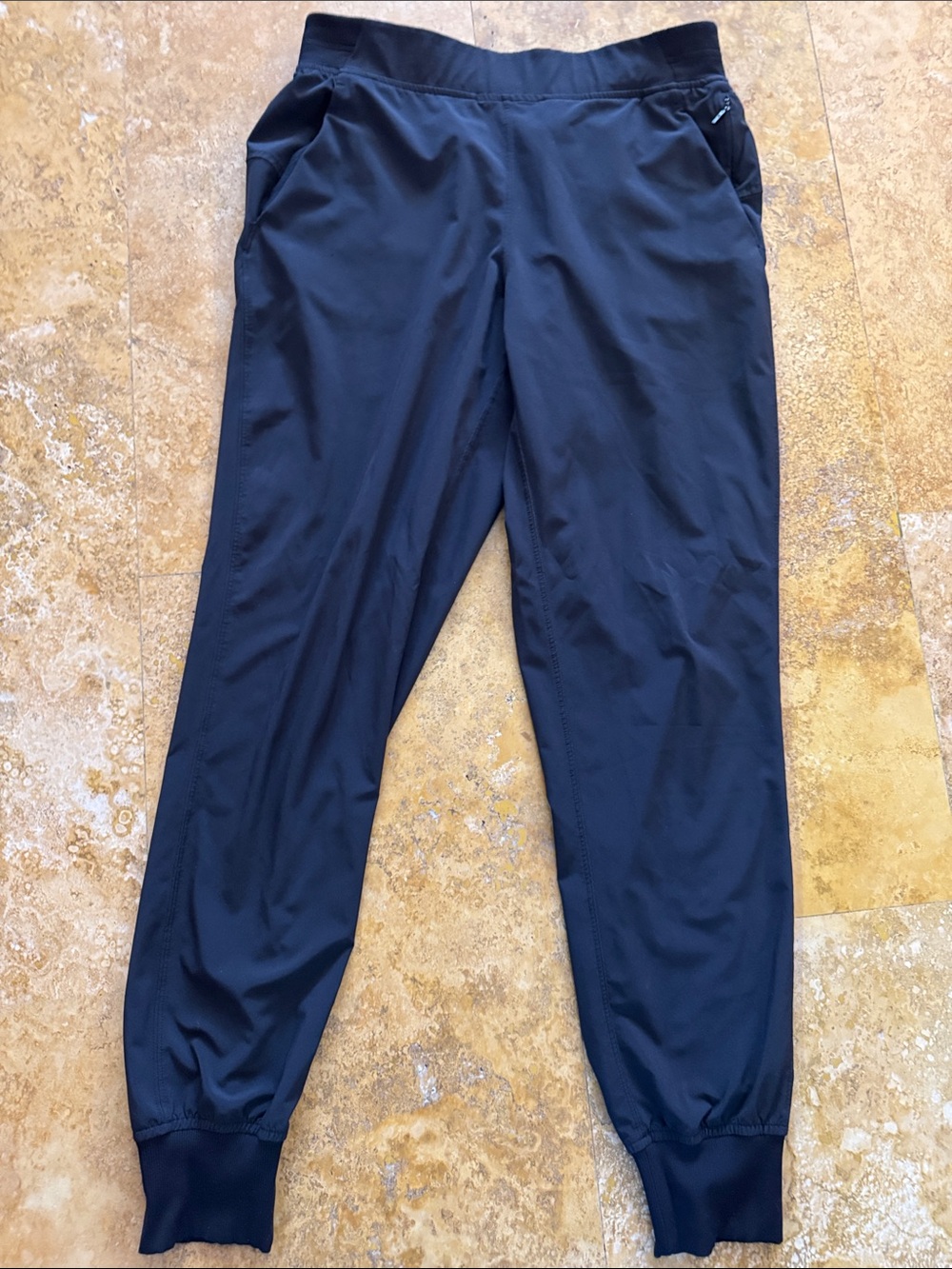 Black Athletic Jogger Pants With Pockets